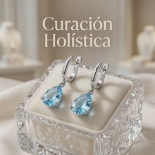 Aquamarine Teardrop Earrings – Sterling Silver | Boho Elegance Handmade in Spain