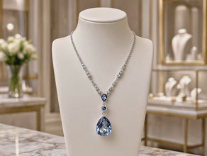 Handmade Natural Tanzanite Statement Necklace in 925 Sterling Silver