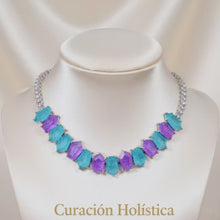 Handmade Paraiba Tourmaline & Amethyst Statement Necklace | Exclusive Sterling Silver Jewelry by Curación Holística