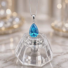 Exquisite Handmade Teardrop Blue Topaz Statement Necklace | 20×8mm Pear Sterling Silver, Hypoallergenic | Limited Edition Spanish Craftsmanship