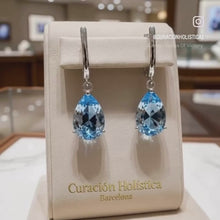 Aquamarine Teardrop Earrings – Sterling Silver | Boho Elegance Handmade in Spain