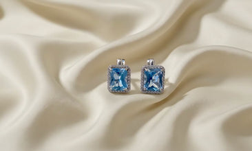 Handmade Sterling Silver Aquamarine Statement Earrings | Large Blue Halo Drop Earrings | Exclusive Curación Holistica Luxury Jewelry 5.7g