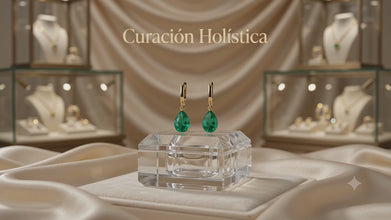 Exquisite Limited Edition Nano Emerald Teardrop Earrings – Handmade Spanish Statement Jewelry in 18K Gold Plated Nickel-Free Sterling Silver by Curación Holística
